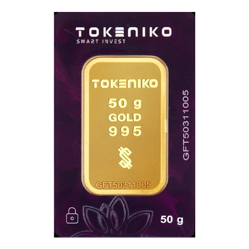شمش طلای ۵۰ گرمی توکنیکو ۲۴ عیار